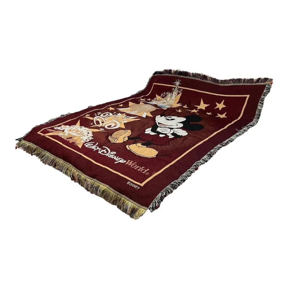 Walt Disney World Mickey Mouse Tapestry Throw Blanket Magic Kingdom Epcot Animal